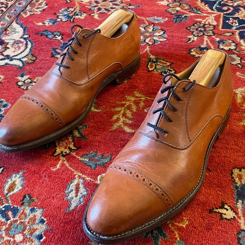 Barker Men's Burford Calf Oxford shoes, Tan, size 11 1/2 D